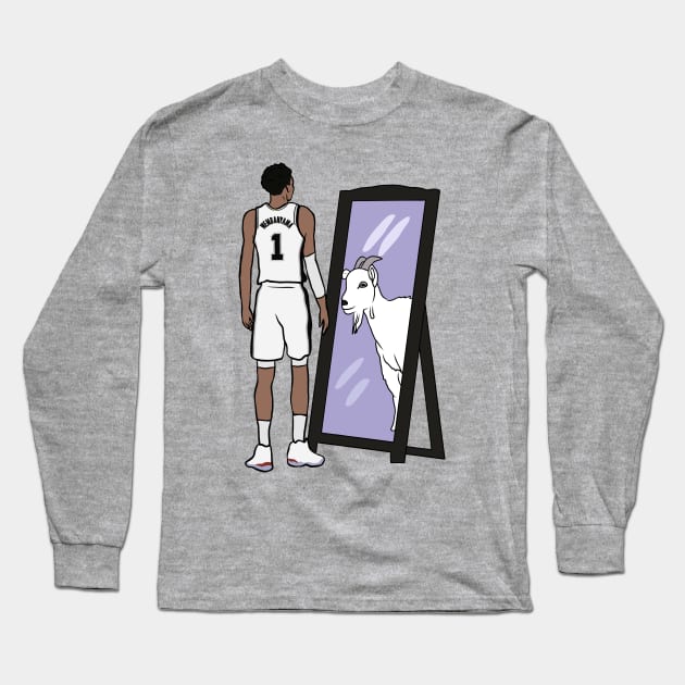 Victor Wembanyama Mirror GOAT Long Sleeve T-Shirt by rattraptees